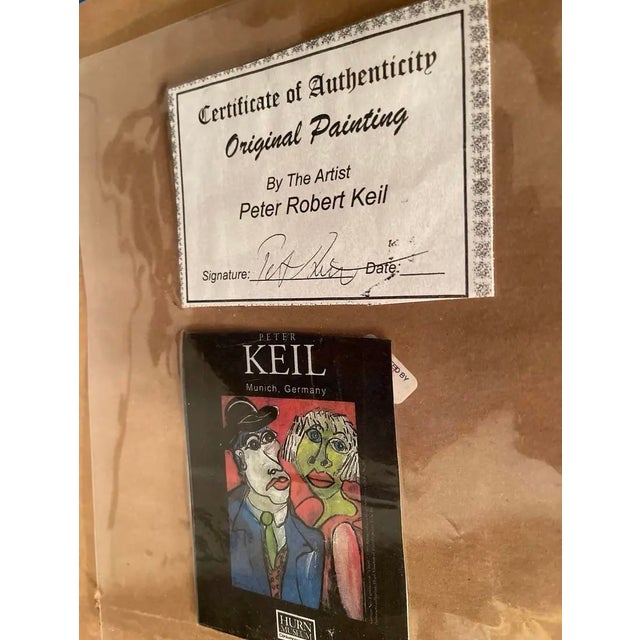 Late 20th Century Figurative Abstract Expressionist Acrylic Painting by Peter Keil, Framed For Sale - Image 12 of 12