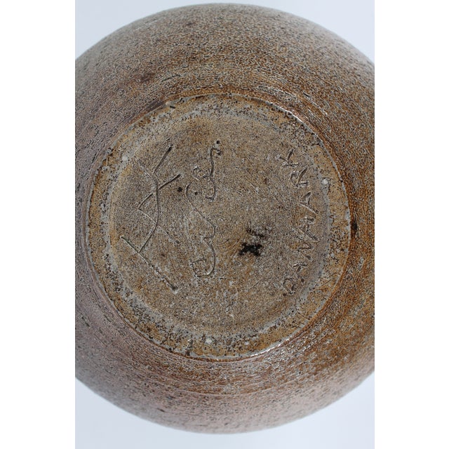 Brown Large Danish Wide Vase with Greyish-Brown Glaze by Nils Kähler for Hak Kähler, 1970s For Sale - Image 8 of 9