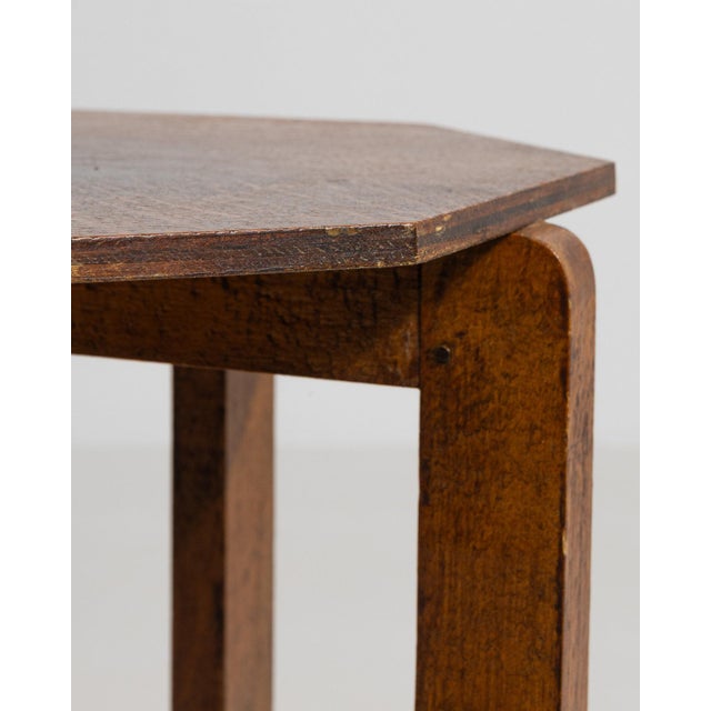 Art Deco 19th Century France Art Deco Brown Wood Pedestal For Sale - Image 3 of 10