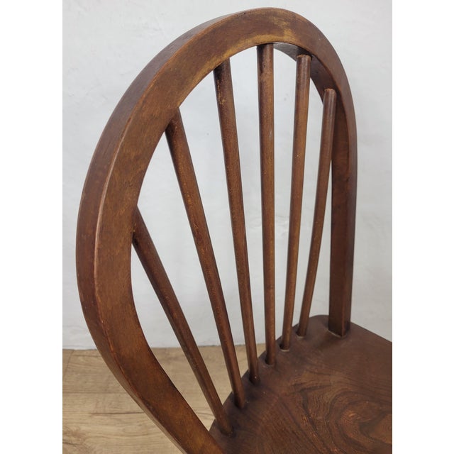 1930s Vintage English Hoop Back Kitchen Chair in Elm and Birch, 1930s For Sale - Image 5 of 18