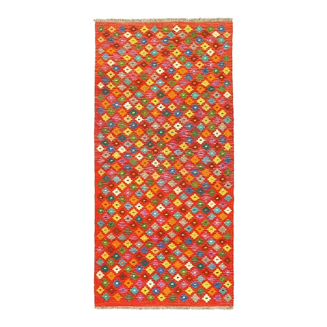 Reversible Kilim Flat Weave Wool on Wool Rug For Sale