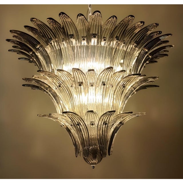 21st Century Smoky Murano Tiered Palmette Chandelier by Fabio LTD For Sale - Image 6 of 7