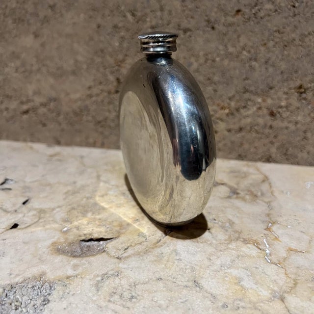 Art Deco Sheffield Pewter Hip Flask England | Chairish