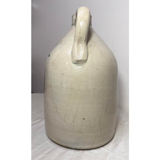 Antique 1800's J. Monsky Newark Nj Stoneware Salt Glazed Cobalt Pottery 2 Jug For Sale - Image 10 of 13
