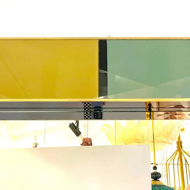 Bespoke Italian Mondrian Decor Orange, Yellow, Gray, Black, White & Gold Glass Mirror For Sale - Image 10 of 12