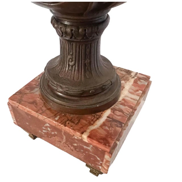 19th Century French Urn on Marble Pedestal For Sale - Image 9 of 12