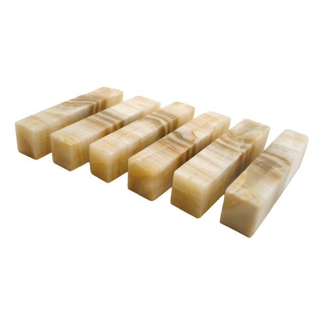 Knife Rests Veined Onyx, 1960s, Set of 6 For Sale