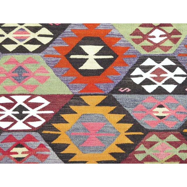 Tan 1960s Vintage Turkish Kilim - 57"x89" For Sale - Image 8 of 12