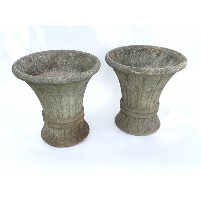 Pair of Porosa Cast Stone Planters by Grandon Fres; Circa 1970 For Sale - Image 4 of 6