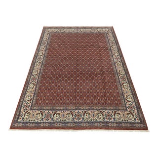 Vintage Mood Rug 9'7'' X 12'10'' Red Wool Traditional Hand-Knotted Carpet For Sale