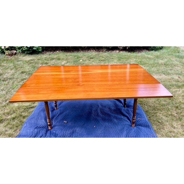 Vintage 1960 Mid-Century Leopold Stickley Solid Cherry Drop-Leaf Harvest Dining Table For Sale - Image 6 of 15