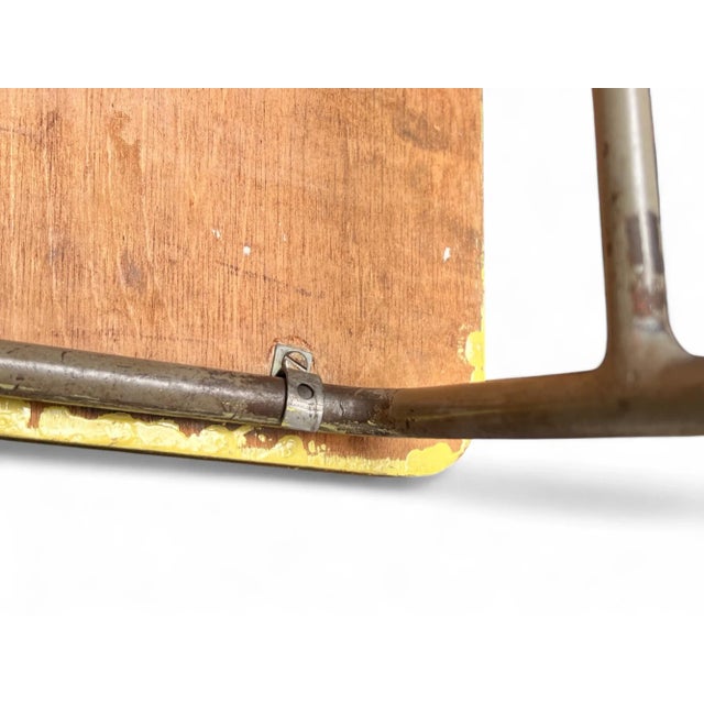 Gray Mid-Century Modern Dutch Yellow Lacquered Plywood and Metal Dining Chair by Gerrit Jr. Rietveld, 1954 For Sale - Image 8 of 18