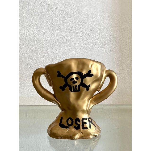 Vintage Skull Motif Ceramic Loser Trophy For Sale - Image 10 of 12