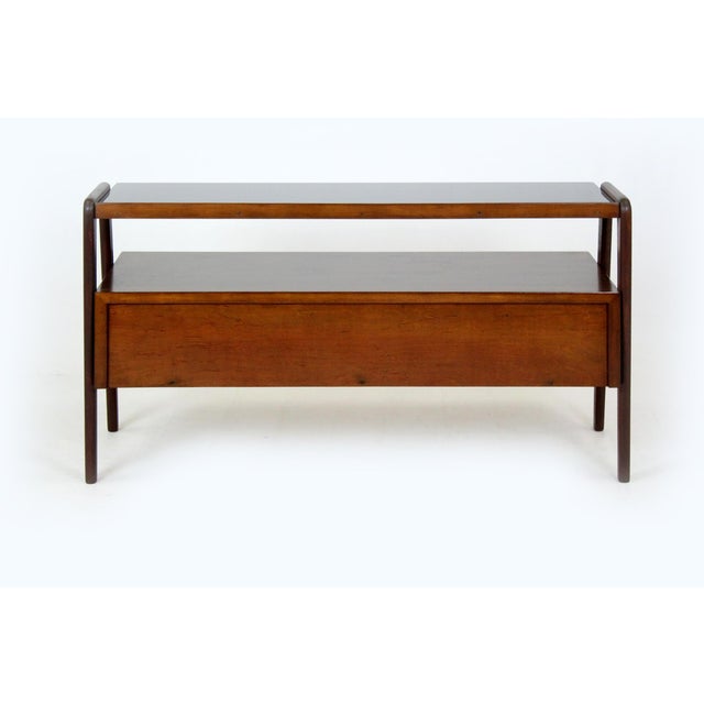Mid-Century Modern Czech Mahogany Nightstands and Low Cabinet from Jitona, 1960s, Set of 3 For Sale - Image 13 of 18