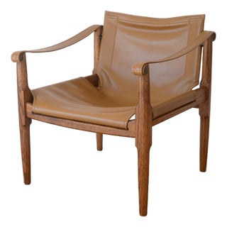 Douglas Heaslett Brown Saltman Safari Sling Lounge Chair For Sale