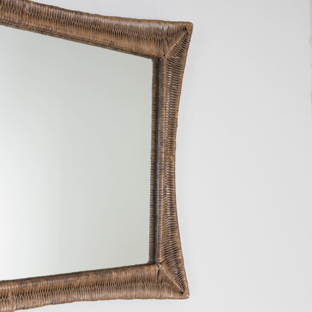 Wall Mirror with Leather Frame, 1980 For Sale - Image 4 of 8