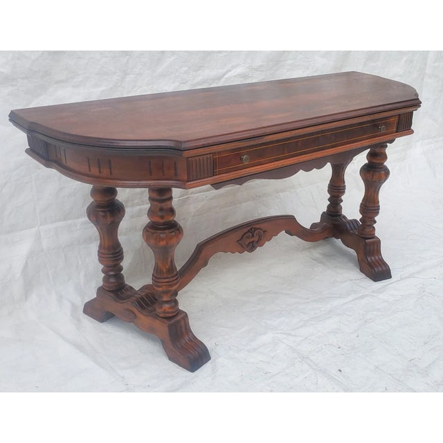 1920s American Spanish Revival Console Table / Library or Sofa Table Expandable For Sale In Los Angeles - Image 6 of 13