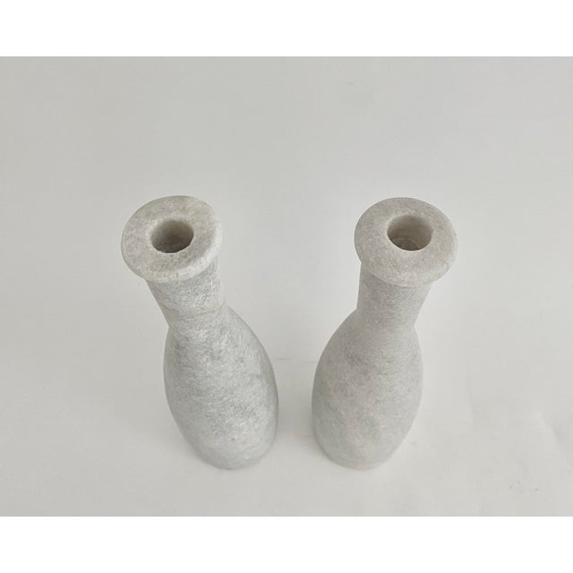 Contemporary Modern Marble Candleholders - A Pair For Sale - Image 3 of 6