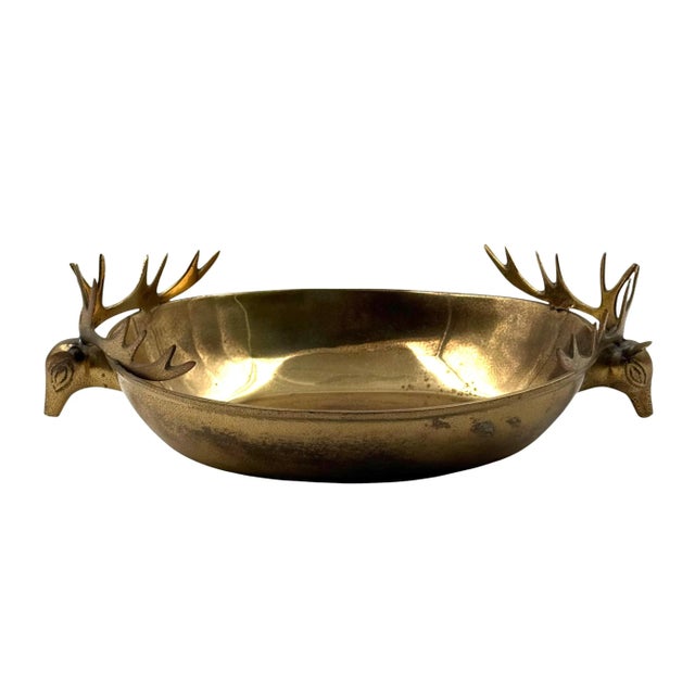 Mid-Century Modern Brass Deers Centerpiece / Bowl, France 1970s For Sale - Image 12 of 17
