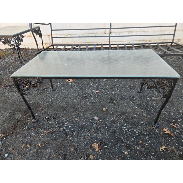 Late 20th Century Late 20th Century Wrought Iron Patio Furniture Set, 5 Pieces For Sale - Image 5 of 13