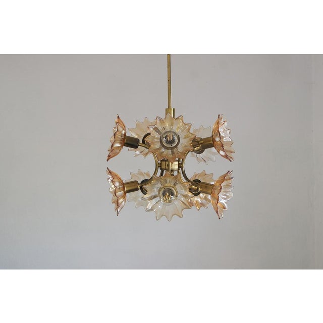 Brass & Glass Ceiling Lamp from Sische Leuchten For Sale - Image 13 of 14