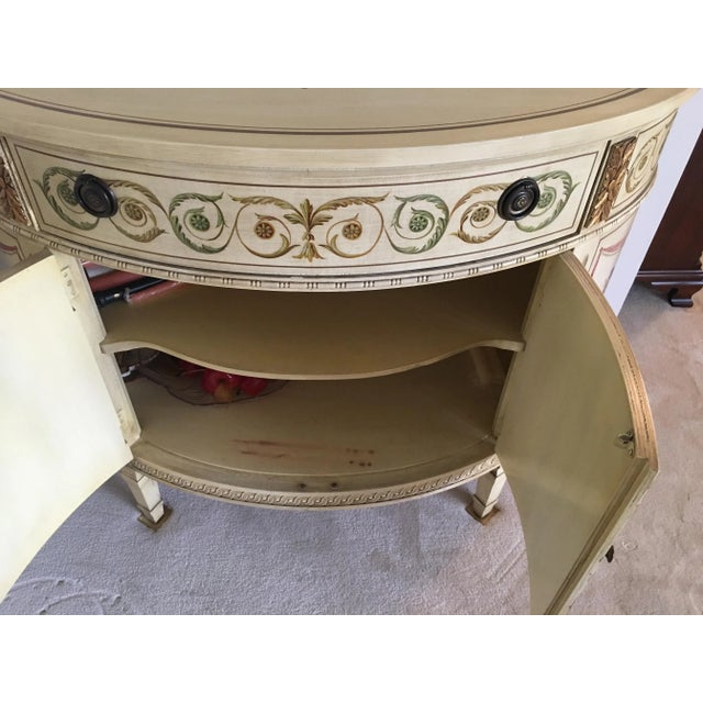 Wood Vintage Adams Style Hand Painted Demilune Commode For Sale - Image 7 of 10