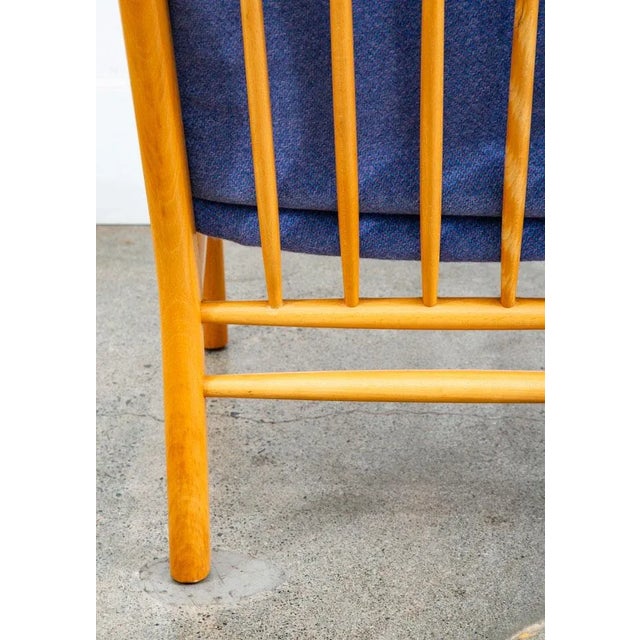 Wood Mid Century Danish Modern Lounge Chair Ole Erik Jorgensen Purple Fabric Wood MCM For Sale - Image 7 of 12