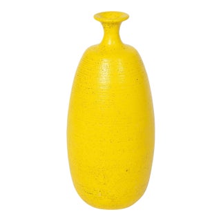 1960s Pop Art Yellow Ceramic Vase For Sale