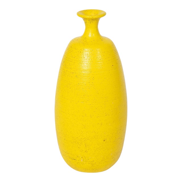 1960s Pop Art Yellow Ceramic Vase For Sale