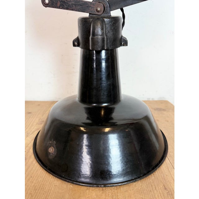 Industrial Black Enamel Scissor Ceiling Lamp, 1930s For Sale - Image 18 of 18