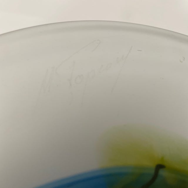 1960s Center Piece Sign Mihai Topescu Art Glass For Sale - Image 4 of 9