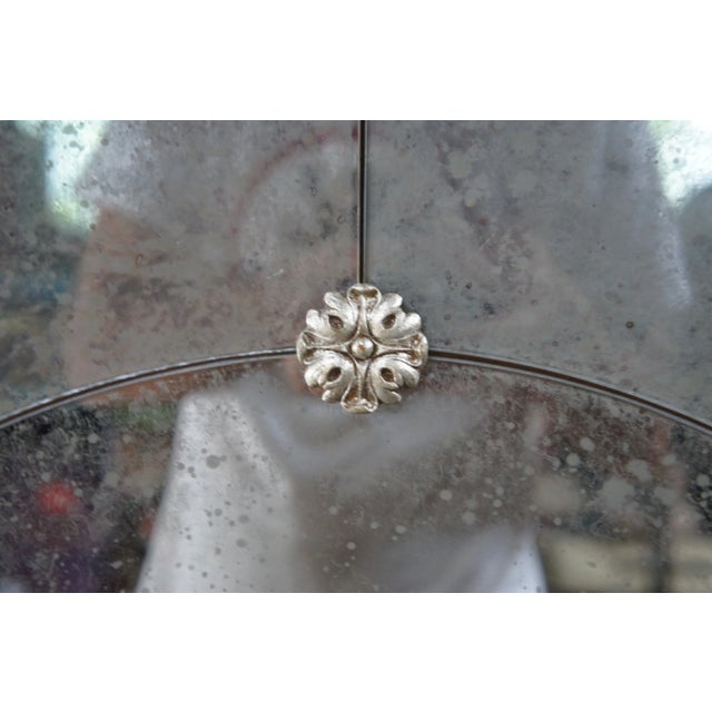 Metal Vintage Canadian Antiqued Venetian Style Wall Hall Vanity Mirror For Sale - Image 7 of 12