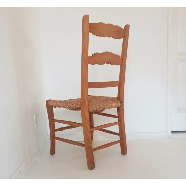 1970s French Country Pine and Rush Dining Chairs For Sale - Image 9 of 17