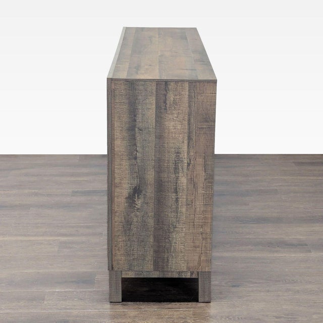 Crown Mark 6-Drawer Rustic Wood Dresser With Modern Black Handles For Sale - Image 4 of 11