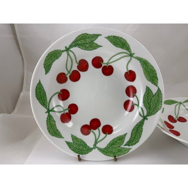 Rare Richard Ginori Rimmed Soup Bowls in their Cherry pattern. They were crafted in the 70's, in Italy. The bowls are in...