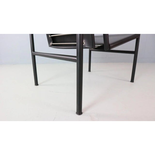 Black on Black Armchair Model-LC1 attributed to Le Corbusier for Cassina, Italy, 1970s For Sale - Image 11 of 13