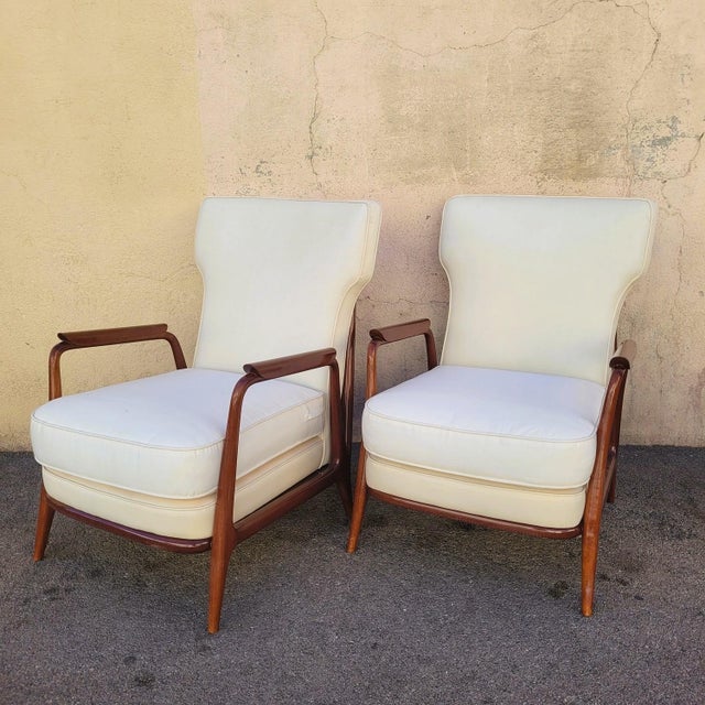 Set of Lounge Chairs in the style of G Scapinelli For Sale - Image 5 of 13