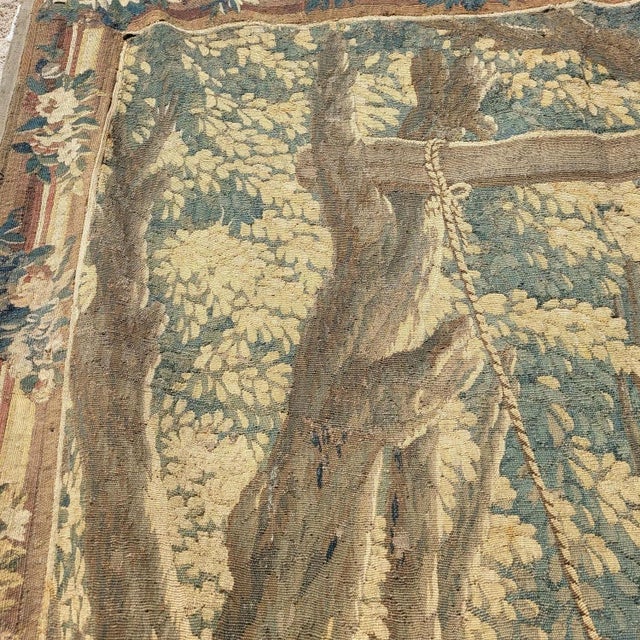 Swing Wool Tapestry, Aubusson, 18th Century For Sale - Image 10 of 18
