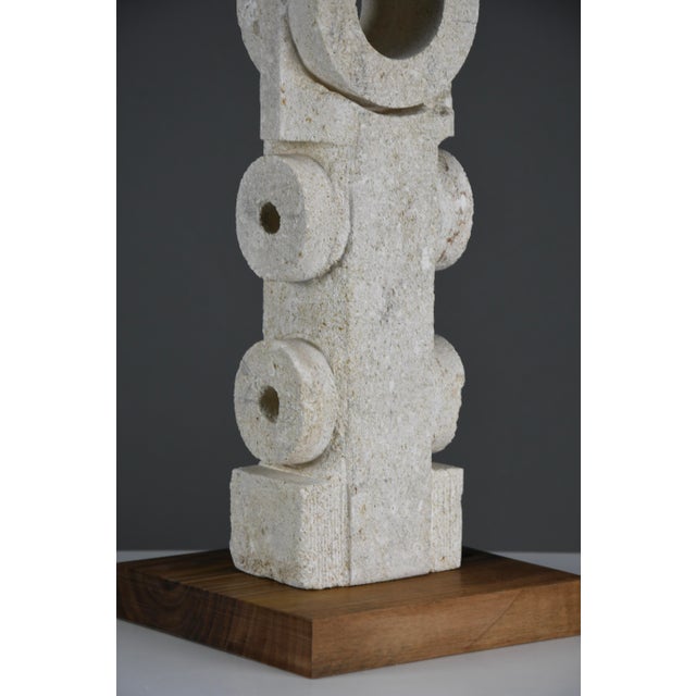 Alberto Cabiddu, Postmodern Totemic Sculpture, 1997, Pietra di Vicenza For Sale - Image 9 of 14