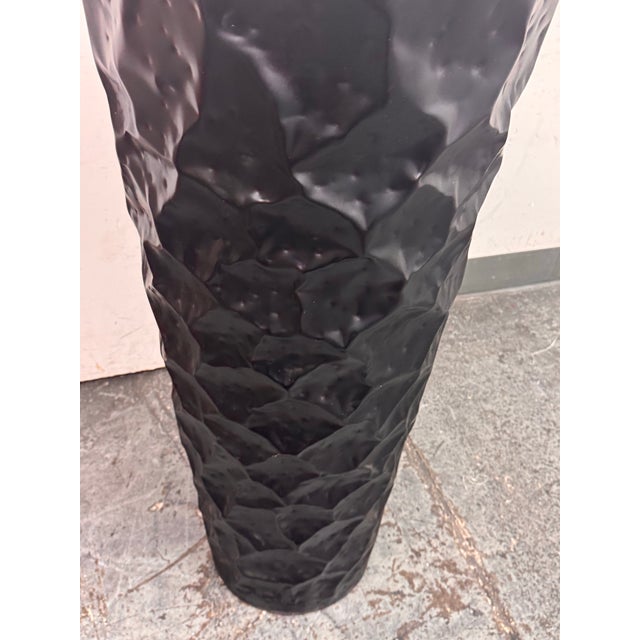 2000 - 2009 Vintage Hammered Planter, Black For Sale - Image 5 of 12