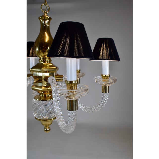 Gold Superb Italian Murano Twisted Rope Glass Chandelier After Barovier and Toso For Sale - Image 8 of 12