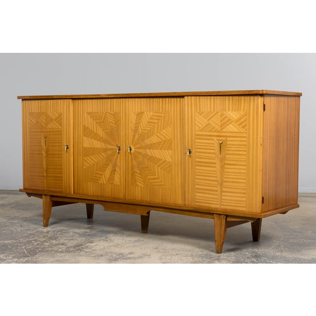 1940s French Art Deco Sycamore Maple Sideboard For Sale - Image 14 of 17