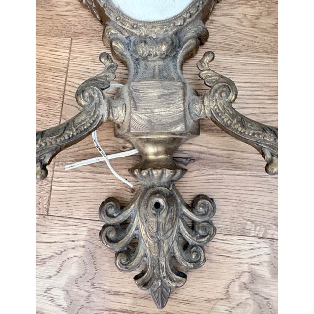 Vintage French Rococo Style Double-Arm Wall Sconces - Pair For Sale - Image 9 of 10