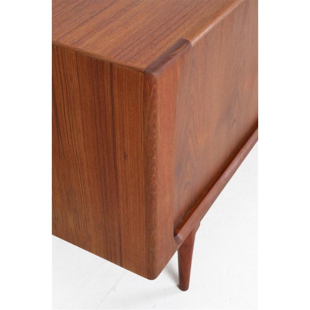 Wood Mid-Century Modern Danish Teak Sideboard with Tambour Doors by Bernhard Pedersen & Søn, 1960s For Sale - Image 7 of 18