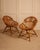 Pair of small bamboo and wicker armchairs from the 1960s. _ Italy The bamboo curved at the backrest gives them volume and...