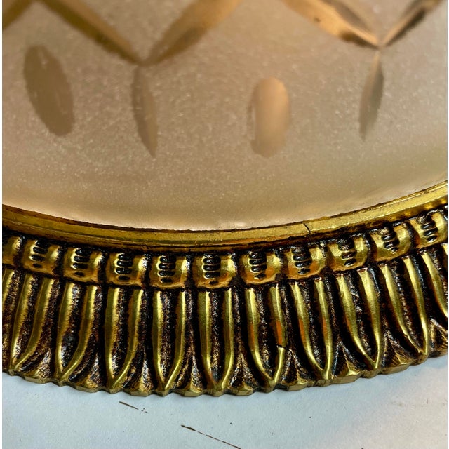 Gilt Bronze & Cut Glass Flush Mount Chandelier For Sale - Image 10 of 12