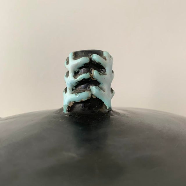 Mid-Century Signed Black Ceramic Box, 1960s For Sale - Image 9 of 18