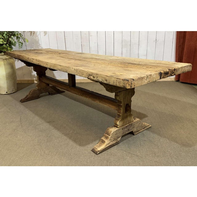 Wood Antique Monastery Table in Raw Oak, 1800s For Sale - Image 7 of 18