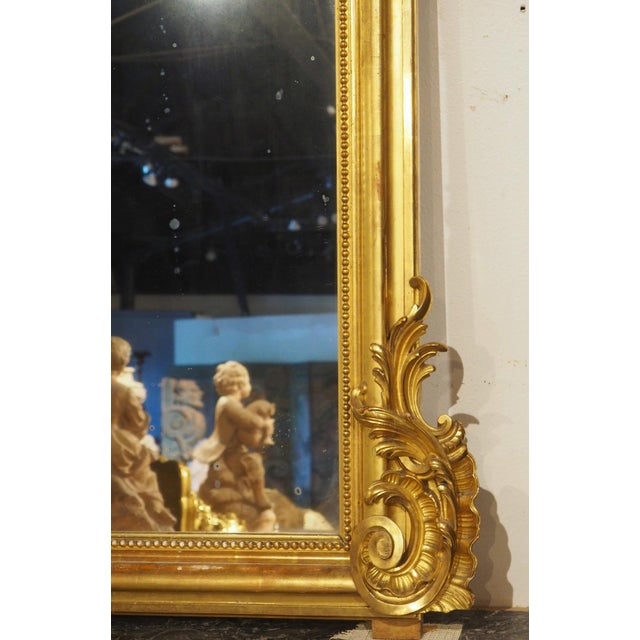 A Grand Antique French Napoleon III Gold Leafed Mirror, Circa 1860 For Sale - Image 16 of 18