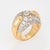 Stylish vintage Portuguese diamond ring crafted in 19k yellow gold and platinum (circa 1940s to 1950s). Center set Old...